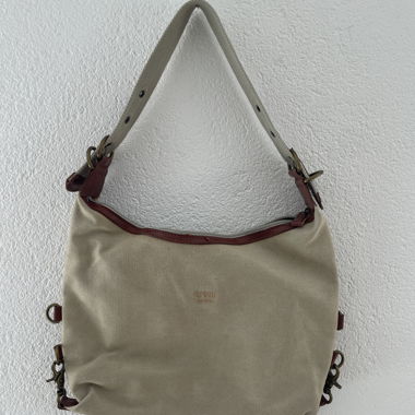 Borsa a tracolla in tela beige