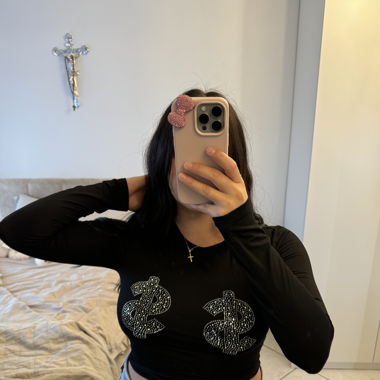 Langarm Crop Top