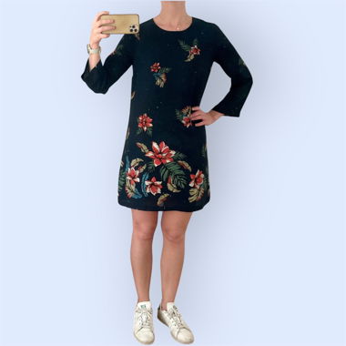 Vestito Blu con Fiori di Pepe Jeans
