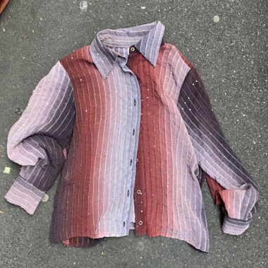 Chemise à rayures colorées avec sequins