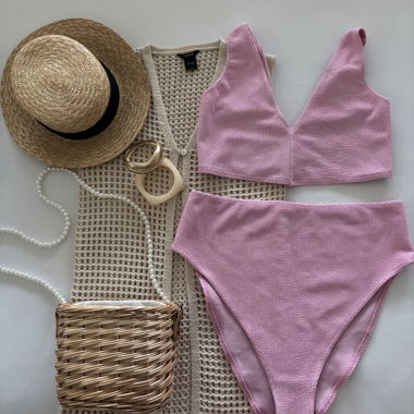 Rosa Bikini 2-teilig von Asos, Grösse XL
