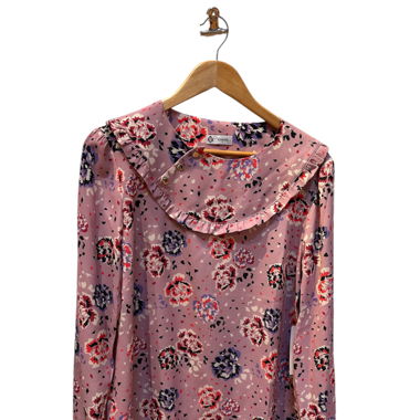 Chemise mauve à fleurs