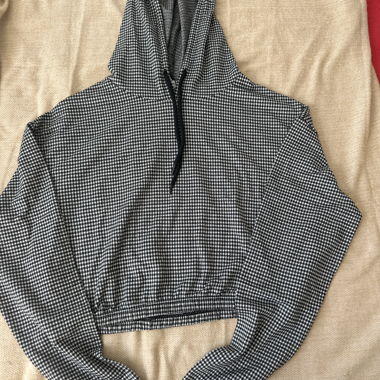 Checkered Cropped Hoodie