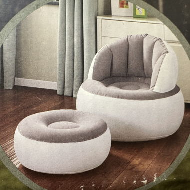 Neuer aufblasbarer Lounge-Sessel mit Fußhocker 