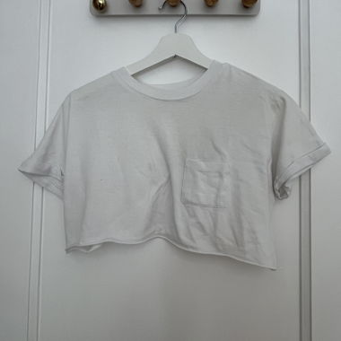 Kurzes T-Shirt weiss Pull&Bear