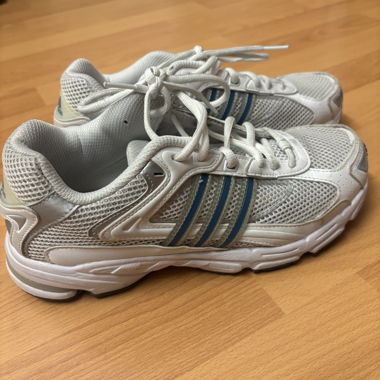 White and silver Adidas sneakers