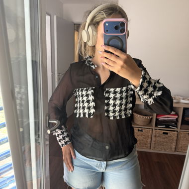 Zara Bluse schwarz/weiss
