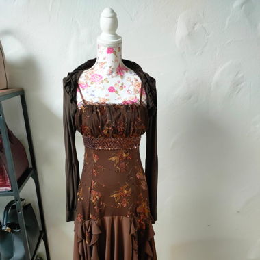Braunes Vintage-Kleid