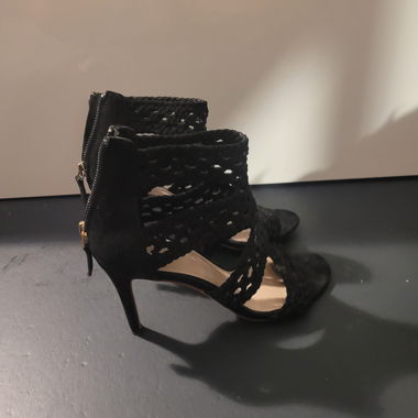 SANDRO schwarze geflochtene High-Heel-Sandalen