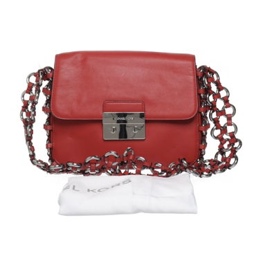 Sac en cuir rouge Michael Kors avec chaîne