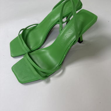 Green strappy heels
