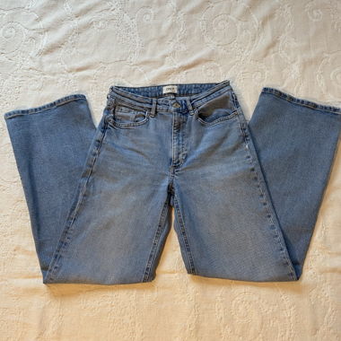 Jeans blu vita alta Tg. 28/32 taglio dritto