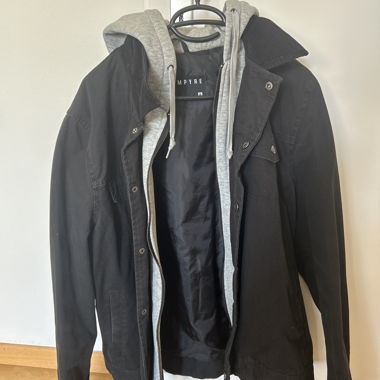 Black Hooded Jacket M