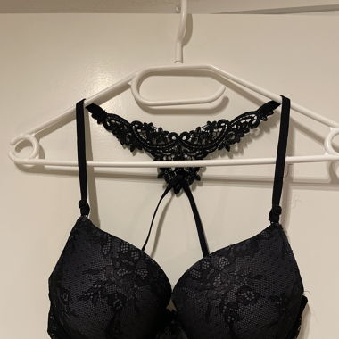 schwarzer Spitzen Push-Up BH