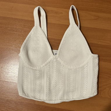 White Ribbed Bralette