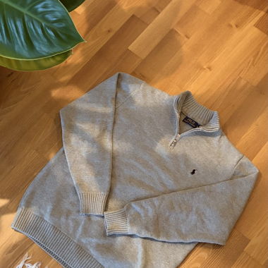 Maglione Polo Ralph Lauren con mezza zip per uomo - Grigio