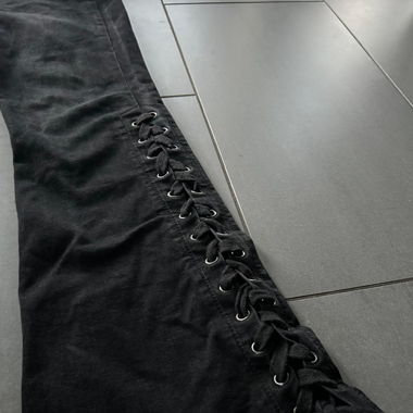 Black Flare Lace-up Jeans