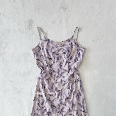 Lila Floral Mesh Midi Dress (S)