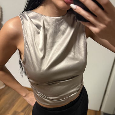 SALE Champagne Satin Top