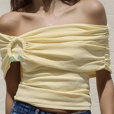 Zara Top Gelb Schulterfrei