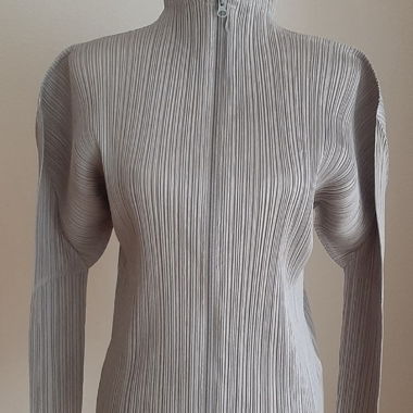 Issey Miyake Zip-Cardigan Beige/Khaki