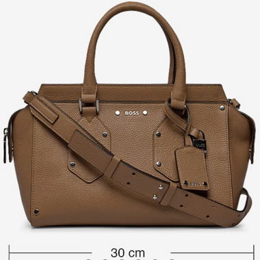 Borsa BOSS «Ivy» in pelle, beige medio