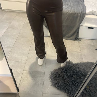 Brown leather trousers
