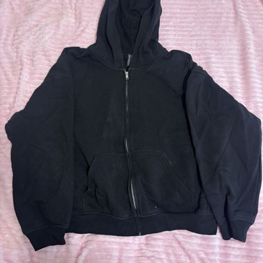 Felpa nera con zip