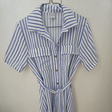 Robe d'été blanche et bleu Zebra taille S 