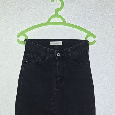 Schwarzer Jeans Rock mit Schlitz