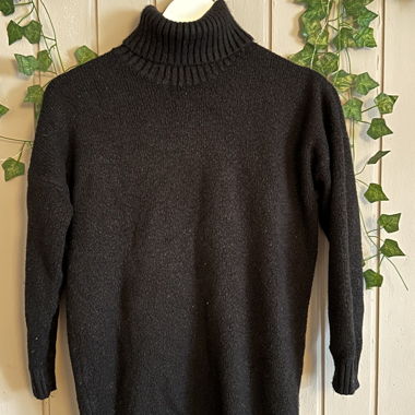 Black turtleneck sweater dress