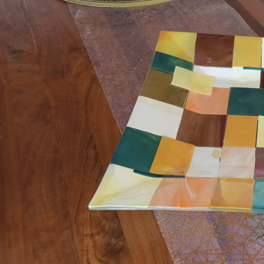 Früchteschale, massiv aus Glas