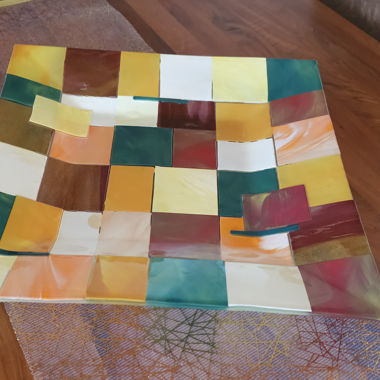 Früchteschale, massiv aus Glas