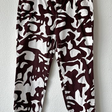  Marc Cain Burgundy & White Abstract Print Pants