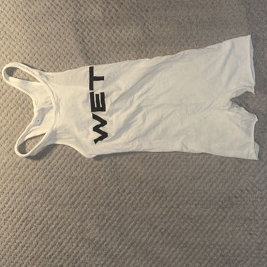 Body bianco con stampa "WET" yeezy