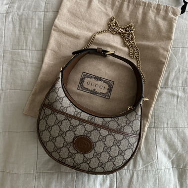 Gucci Monogram Half Moon Bag