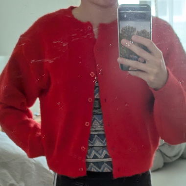 Cardigan in maglia rosso di White Fox