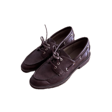 Scarpe barca in pelle marrone