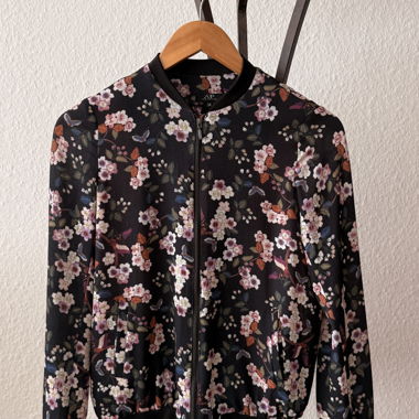 Veste bomber à imprimé floral