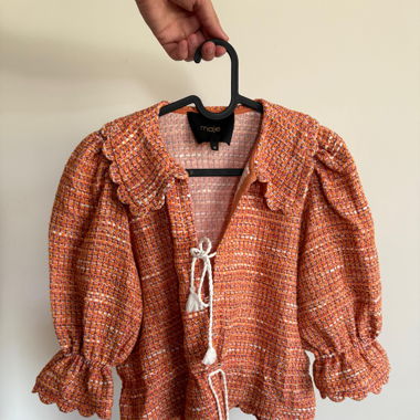 Maje Tweed Jacke Croquet“ Orange Grösse 36