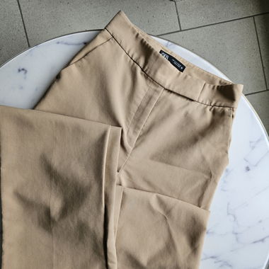 Zara pantalon taille haute beige