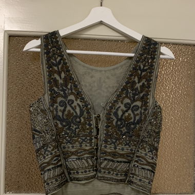 70s Weste mit Perlen bestickt