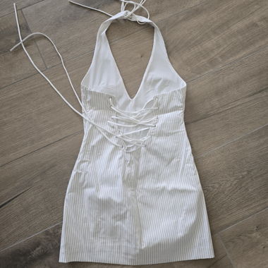 Zara Neckholder Kleit mit Streifen 
