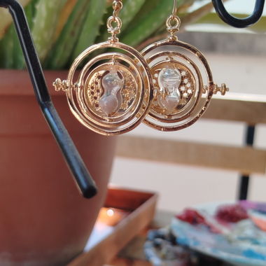 Orecchini dorati Harry Potter Time Turner