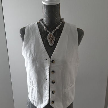 Gilet en lin blanc Zara M