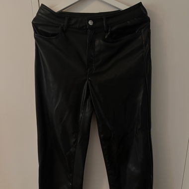 Black Leather-Look Pants