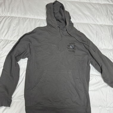 Hoodie Anti Social Social Club grigio con rose