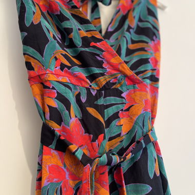 Floral sleeveless wide-leg jumpsuit