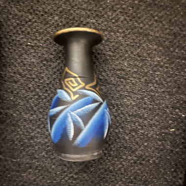 Decorative vase black and blue