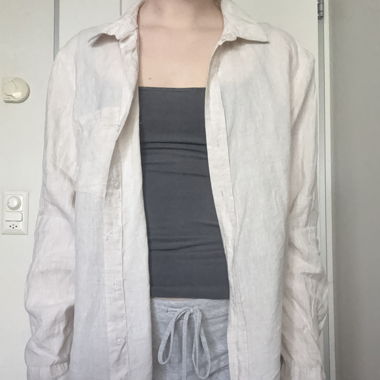 blouse en lin couleur crème